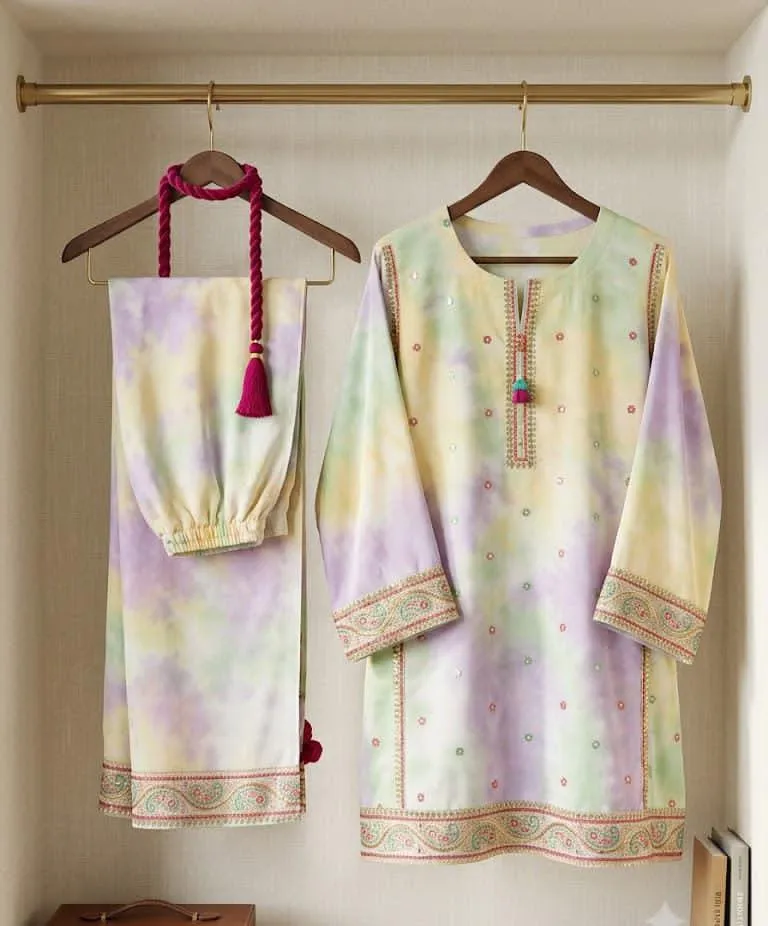 Pastel Tie-Dye Silk Set